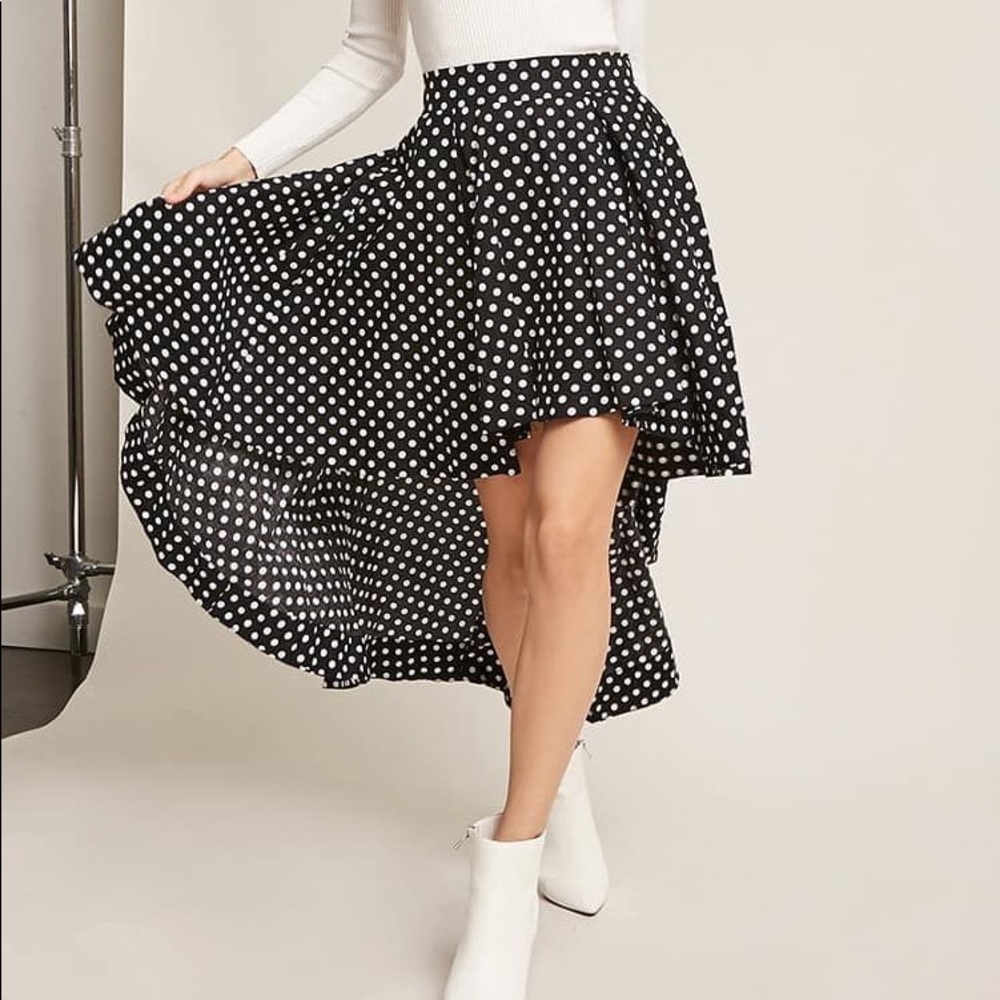 Forever 21 High-Low Polka Dot Skirt